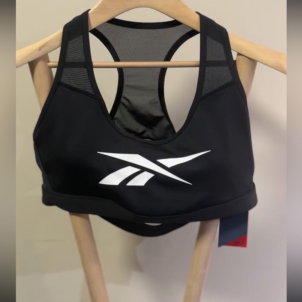 Reebok Studio Hero Padded Racerback Sports Bra Womens XL Black FK5315